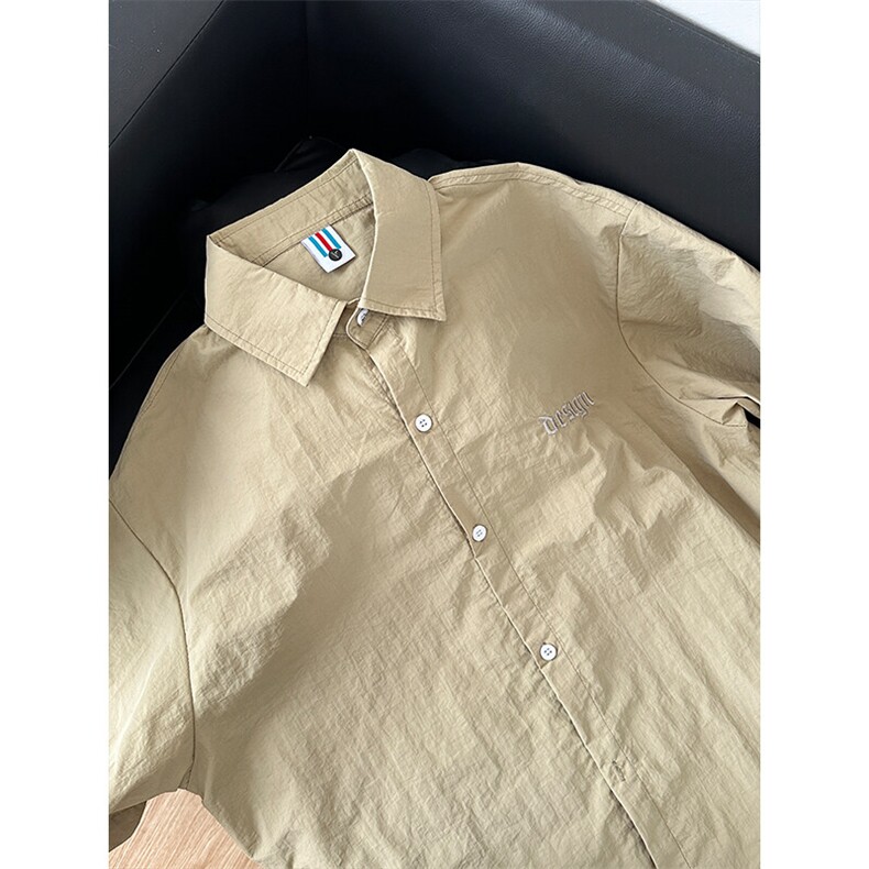 夏季新款速干短袖刺绣衬衫潮流港风宽松百搭男半袖CS285-P35,男装T恤,星座301C-5