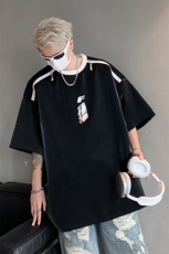 男装短袖T恤2025夏季拉链字母印花五分袖体恤XZ514-2-202465-P58，男装T恤，星座514-2(原B239)
