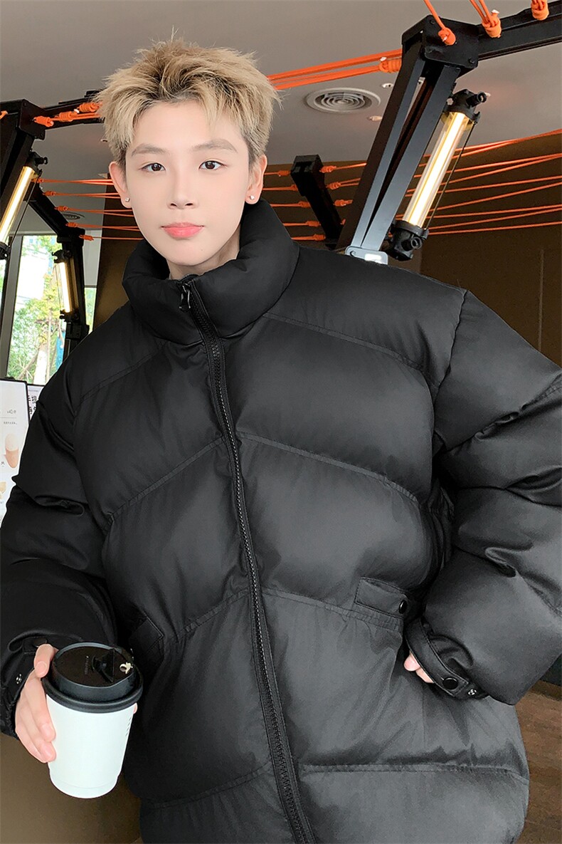 特批P105无差价冬款clean立领棉服外套保暖PU皮短款棉衣男士M2908,男装棉衣,电商A001-1
