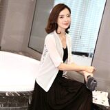 开衫短款蕾丝镂空2021年夏季件纯色蕾丝衫/雪纺衫时尚潮流气质优雅，女装蕾丝衫/雪纺衫，婵米儿