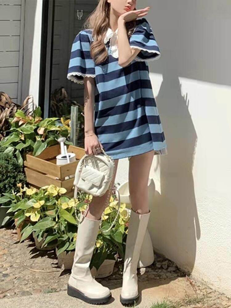 Polo学院风连衣裙现货，女装连衣裙，XTZ style