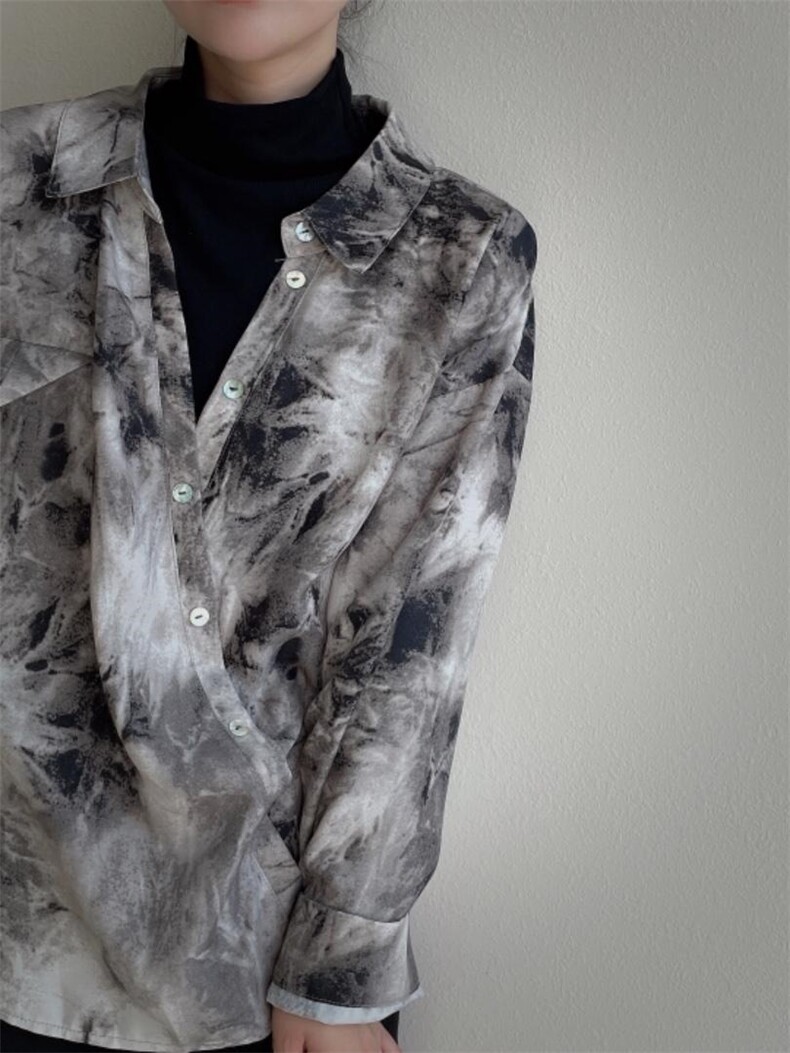 水墨画假两件衬衣，其它，麦缇诺