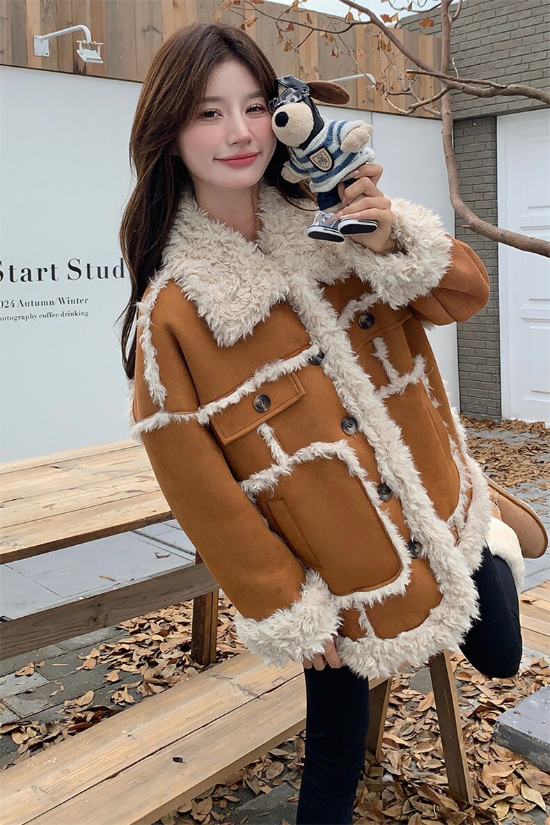 已出大货皮毛一体外套6531P215K318,女装短外套,2D001