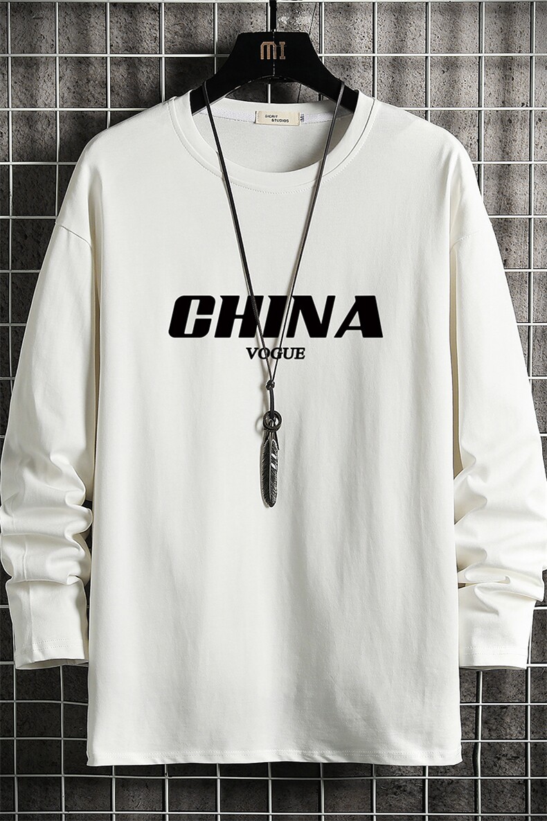 TX3001-P28加绒款-P35纯长袖t恤男大码圆领打底衫体恤网格,男装T恤,电商A040A