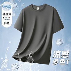 跑量款2025夏季凉感防晒短袖T恤冰丝抗菌休闲圆领男T恤T9801现货，男装防晒衣，星座224