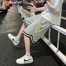 美式篮球短裤男2021薄款裤子高街ins潮宽松过膝五分裤K944-P25，男装休闲裤，星座512-2