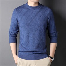秋冬季圆领毛衣男士潮流休闲纯色针织衫男毛线衣男装GR6819-P95，男装针织衫/毛衣，电商B212（原钱塘6029）