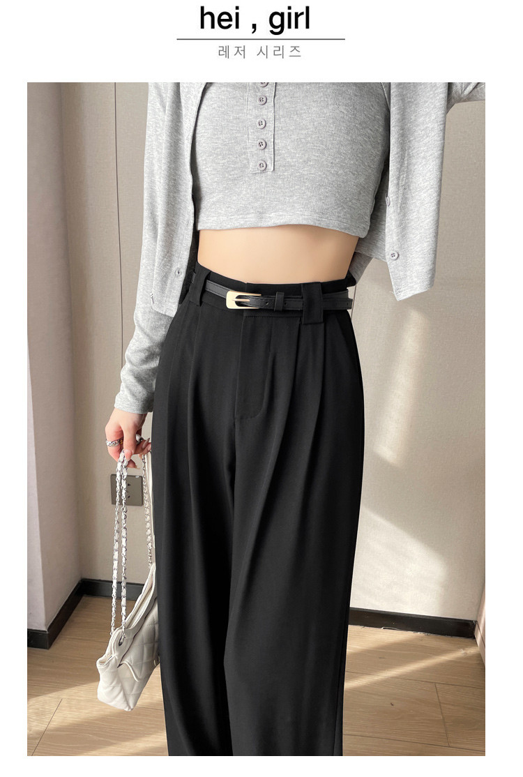 2024春季新款西装裤高腰窄版阔腿裤直筒休闲裤拖地裤女,女装休闲裤,梦白服饰厂