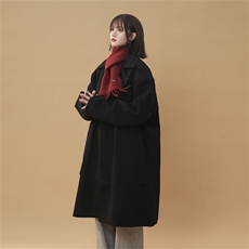 N9108/P100秋冬新款中长款双排扣毛呢大衣松呢子外套呢料大衣风衣，男装风衣，电商A141