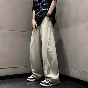 美式vibe休闲裤子男春秋季新款ins潮牌拖地抽绳卫裤K2962P33图片