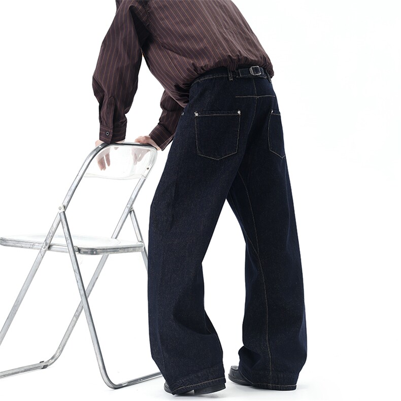 【现货】XZ1218BKN004特价P52美式水洗直筒丹宁解构明线牛仔裤，男装牛仔裤，星座1218（原611-3）