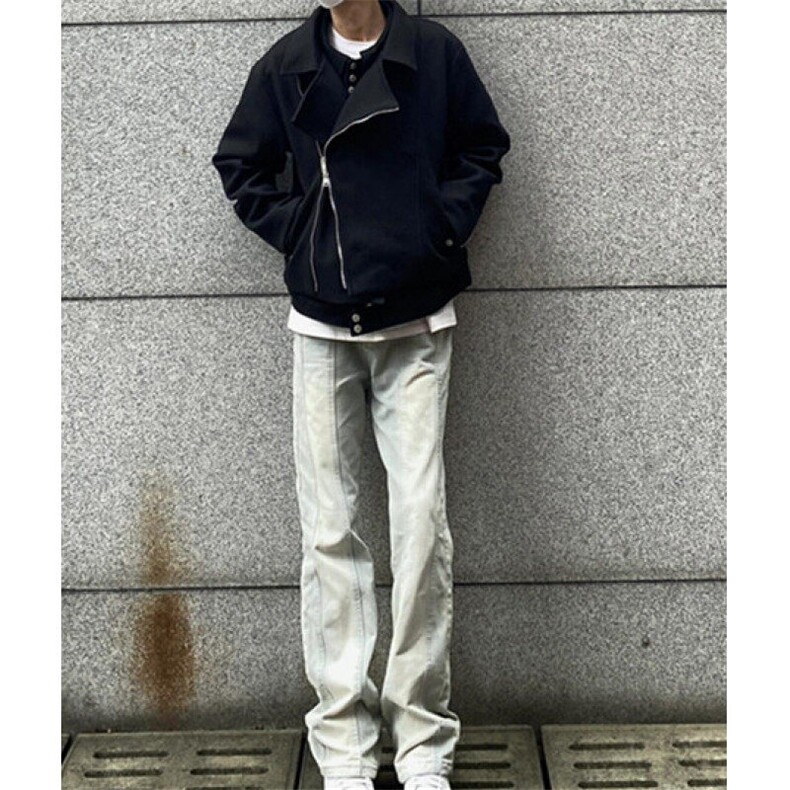 高街复古水洗浅色微喇牛仔裤男潮牌vibe痞帅直筒长裤NK6096,男装牛仔裤,星座1116A（原606A-3）