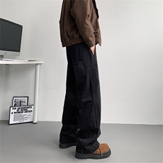 【主推现货S-4XL】水洗直筒牛仔裤男宽松长裤A080-8206-P65控88，男装牛仔裤，电商A080