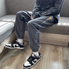 束脚牛仔裤男春夏季ins深蓝色青少年宽松哈伦S-3XL长裤K2141-P42，男装牛仔裤，星座512-2