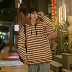 B225-M1133-X108-P86-腈纶42%锦纶31%PBT27%-条纹连帽毛衣-现货，男装针织衫/毛衣，电商B225