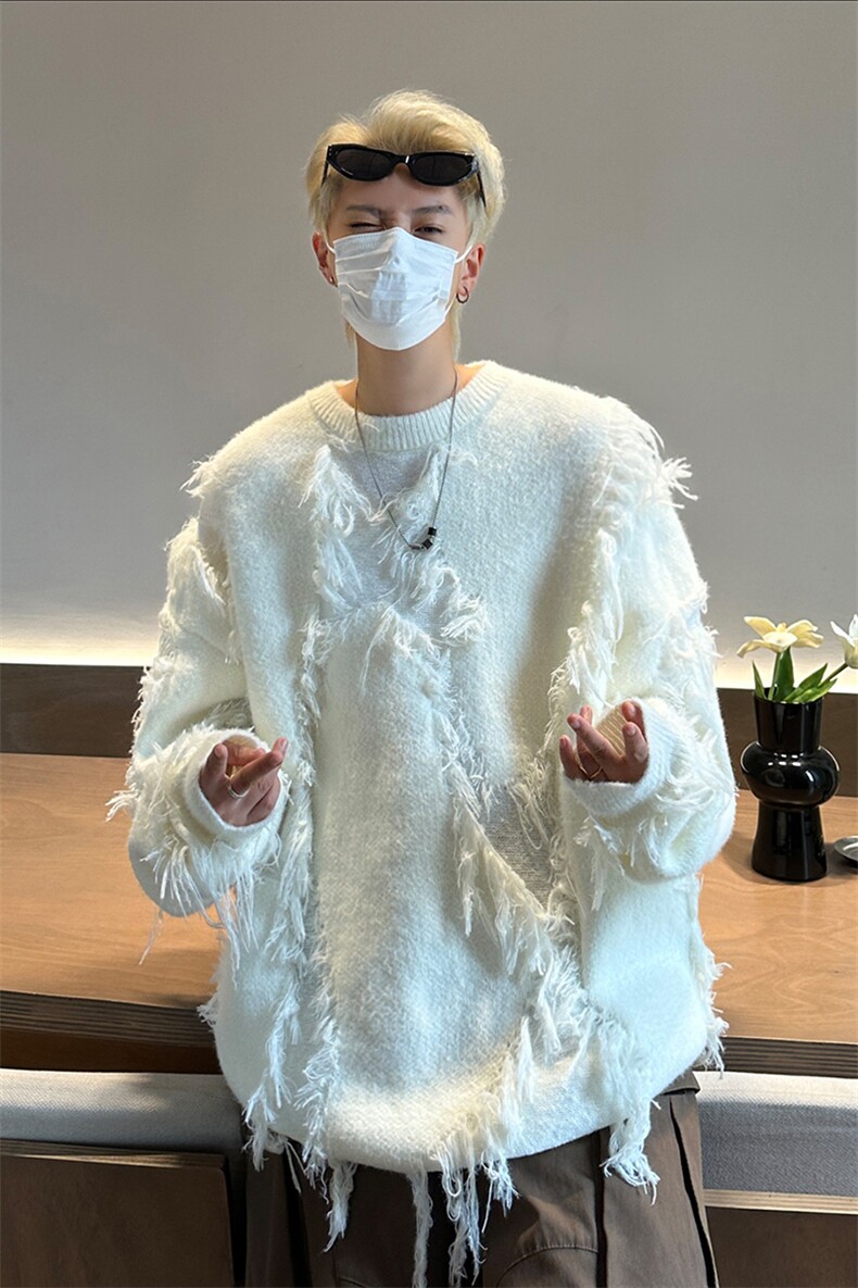 慵懒休闲显质感复古格调上衣时潮复古藏宽松针织衫毛衣HY675TP55,男装针织衫/毛衣,电商A102B