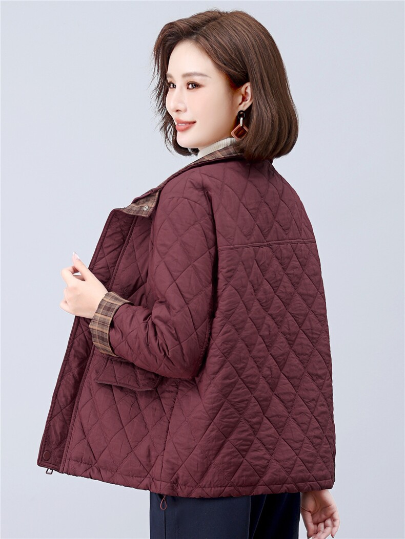 长期现货妈妈装夹棉厚外套女短款2026秋冬薄棉棒球服洋气轻薄棉服,女装短外套,璐依舞