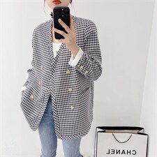 现货欧货格子西装，女装西装，悠奈尔