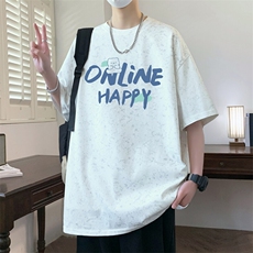 ！2026夏季新款男士潮牌印花短袖T恤小碎花半袖T2560特P25，男装T恤，电商B220