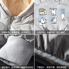 MY16097-P100加厚加绒连帽衣男大码服男面包服男，男装棉衣，电商A040A