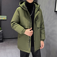 有版权连帽纯色班服团体情侣学生团建可印花羽绒服男士修身长款，男装羽绒服，星座301D-5(原星座1415）
