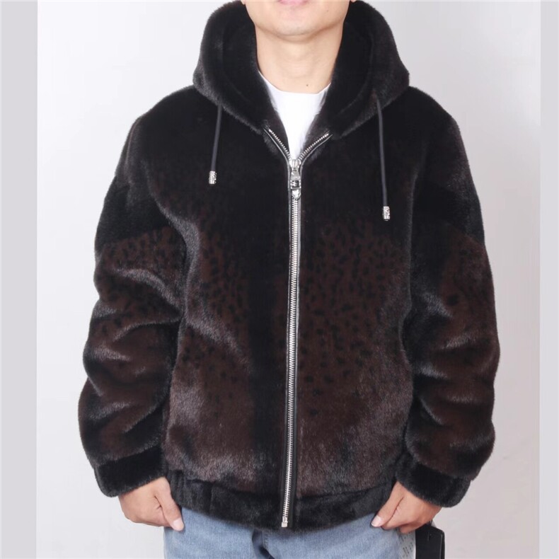 冬季海宁仿皮草貂绒男士商务休闲皮毛一体大衣夹克男爸爸装外套，男装夹克，星座613
