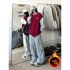 抖音得物高品质重磅全棉二开360克立领棒球服开衫卫衣外套1201，女装短外套，电商A486