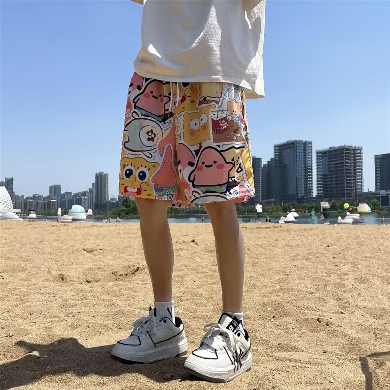 运动短裤男情侣款沙滩裤休闲宽松阔腿裤五分裤夏季大裤衩DK5518,男装牛仔裤,星座1116A-1（原606A）