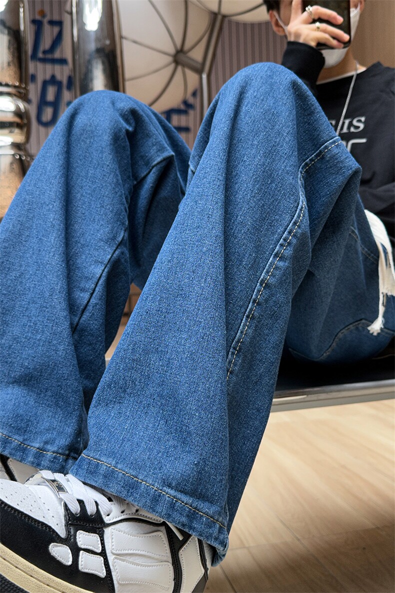 8XL-M牛仔裤男士直筒宽松特大码胖子阔腿裤男款长裤NZ110-P45控58,男装牛仔裤,电商D206-1