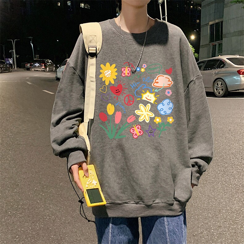 S6319-P28秋季圆领卫衣男大码韩版宽松长袖外套,男装卫衣,电商A040