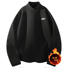 一件过冬重磅保暖针织衫德绒加绒加厚卫衣半高领打底长袖T恤DR39，男装卫衣，电商A486