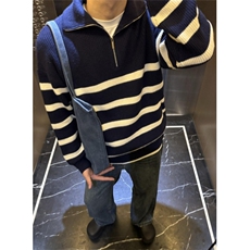 日系毛衣男女秋装ins慵懒风bf复古软糯套头拉链针织衫M5007，男装针织衫/毛衣，星座1116A（原606A-3）