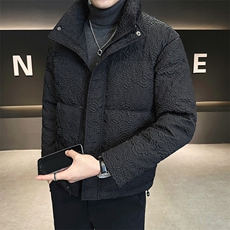 店主风冬季新款休闲压花立领羽绒服男士保暖外套B338-9903-P165，男装羽绒服，电商B338