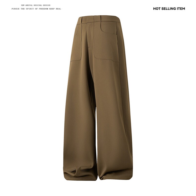 25新款垂感宽松西装裤显瘦设计感休闲阔腿裤504-K875-特P42，男装西服套装，星座504