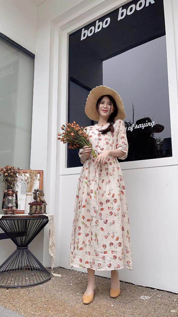 纯苎连衣裙小衫裤子裙子衬衣 时尚风 风淑女风休闲风，女装连衣裙，川哲