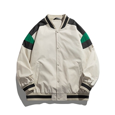 小牛津上衣夹克宽松落肩拼色棒球服外套XZ214-8JK700-P65，男装夹克，星座1204-3