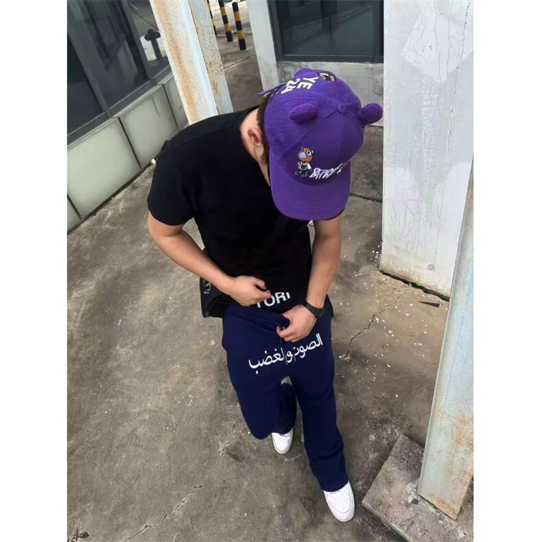 春夏新款刺绣印花小脚裤男潮韩版修身潮流长裤子男,男装休闲裤,四季星座505