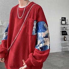 现货WY10065-特P45加绒特P55特殊面料圆领百搭小熊卫衣，男装卫衣，电商A059