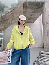 2022春款现货字母印花连帽卫衣外套，女装卫衣/绒衫，金漫莎