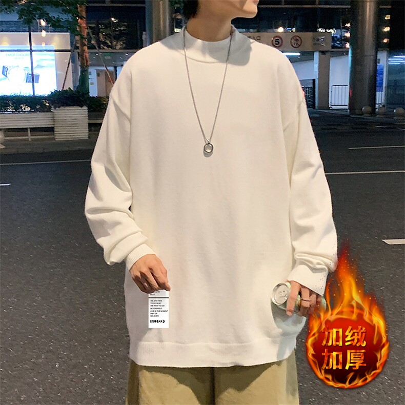 M18045-P45加绒款-P65半高领毛衣男士大码针织衫男毛线衣男,男装针织衫/毛衣,电商A040