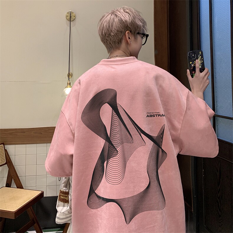 T2327特P25控38夏季高品质麂皮绒印花T恤,男装T恤,电商B205