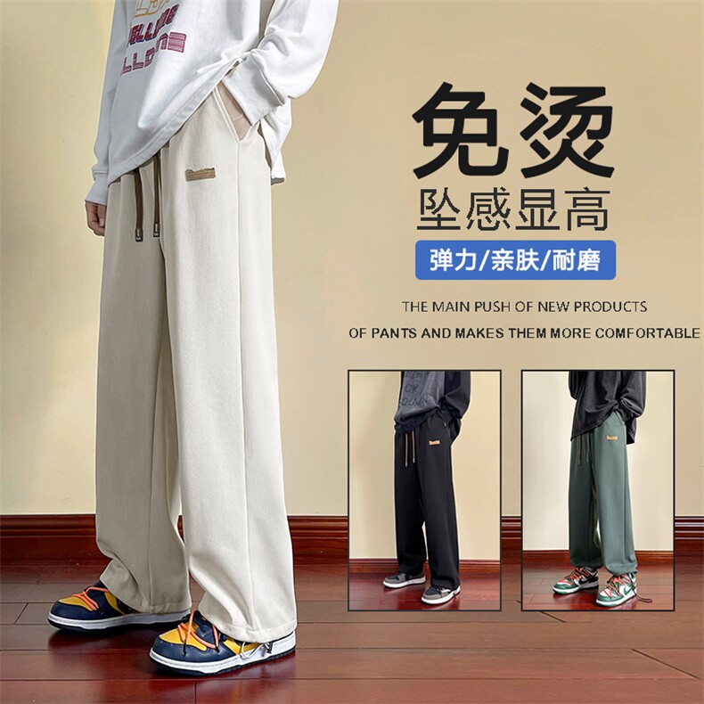 坠感显高显瘦2023秋冬上新休闲百搭港风舒适卫裤 WK78特批32图片