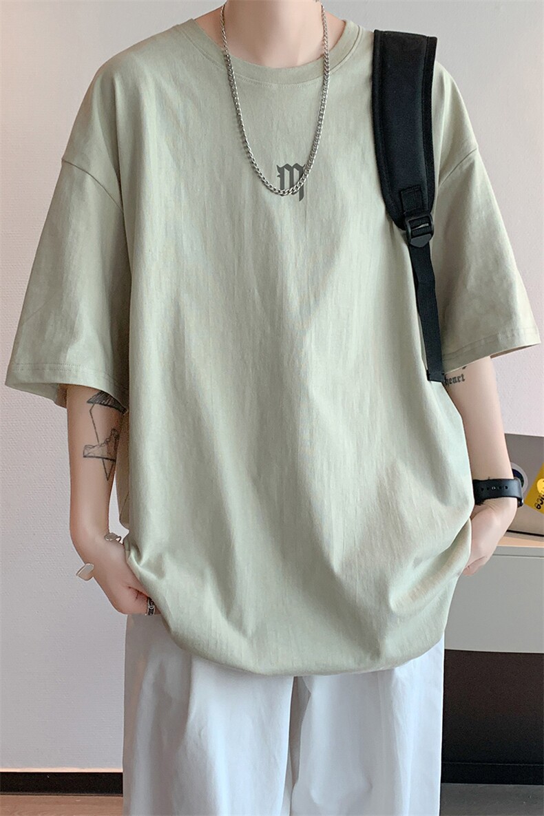 已注册/夏季内景纯棉美式中性短袖T恤男潮宽松打底衫DT00064/P25,男装T恤,电商B316