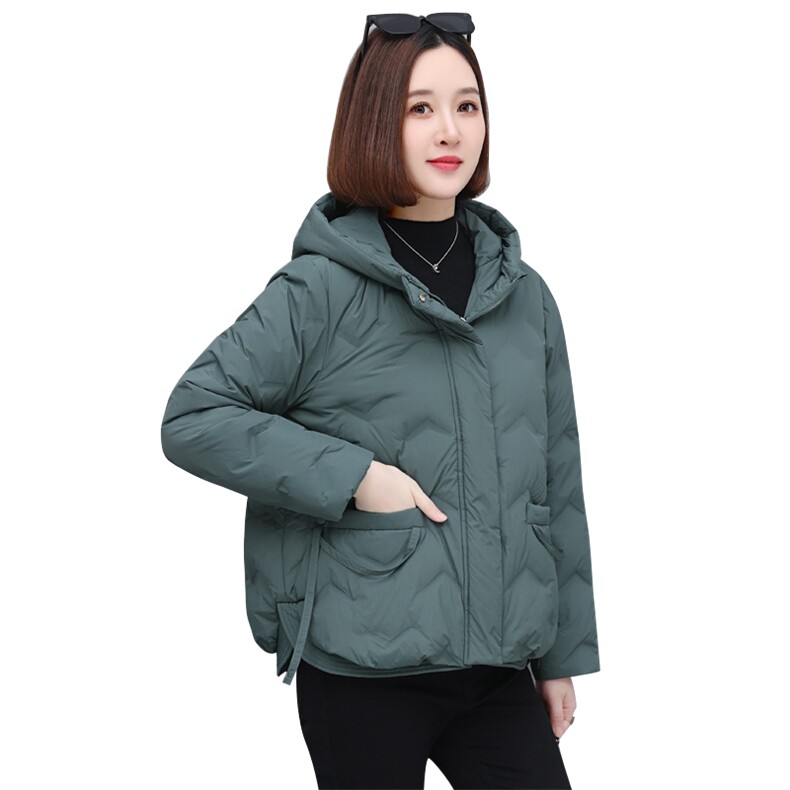 时尚气质休闲连帽羽绒服秋冬新款保暖轻薄外套,女装羽绒服,依恋蒂丝