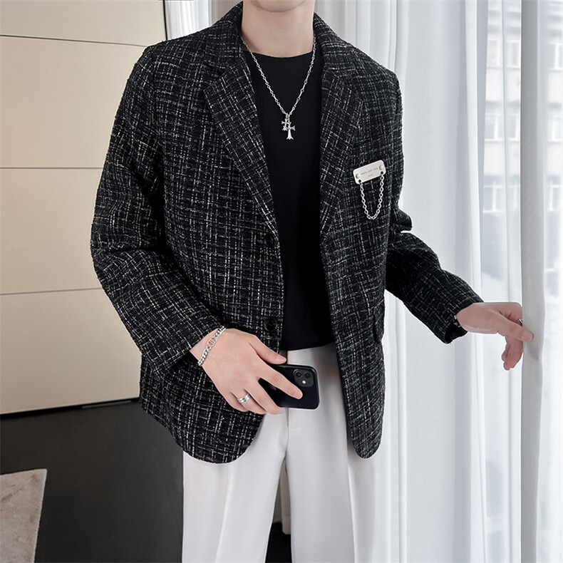 23/秋 轻熟风西装外套男士韩版宽松潮流西服上衣 A210-XZ09-P95图片