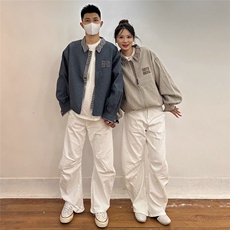 有货。老钱风假两件外套Cleanfit千鸟格男女夹克W6932-P70，男装夹克，星座412-3