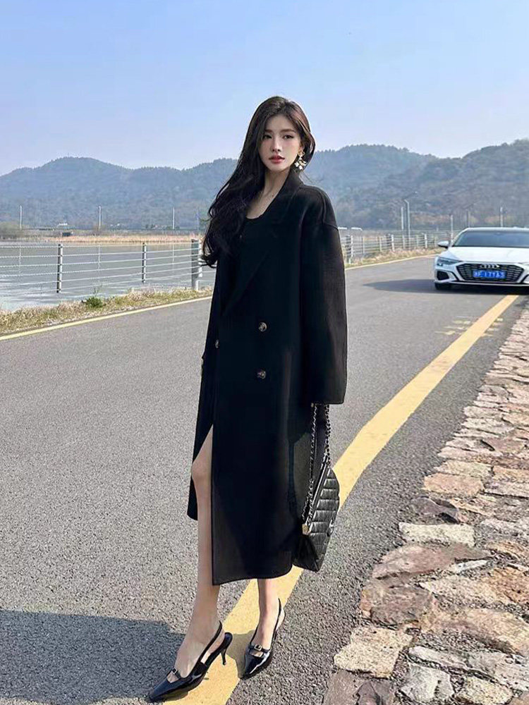 美拉德可拆卸羽绒内胆毛呢外套女2025冬新款小个子高级呢子大衣,女装毛呢外套,纪茹