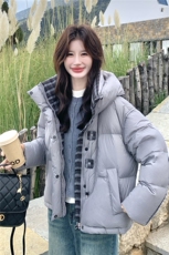 2025年冬季羽绒服短款格子拼色90白鸭绒RF2C290-6893#-P385-K548，女装羽绒服，蝶眷