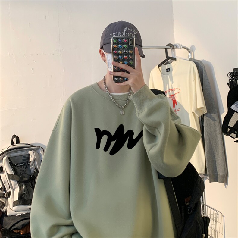 ！圆领卫衣男装港风长袖T恤男外套男WY127-P28,男装卫衣,电商B367