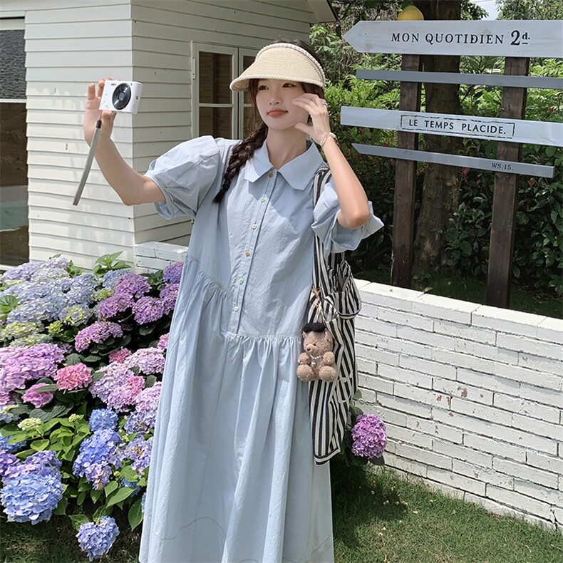 【现货主推】25夏气质有型衬衫度假风连衣裙2C372-9018-P125控178,女装连衣裙,2C372